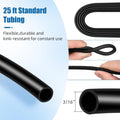AQUANEAT black standard air hose displayed next to a fish tank air pump for sizing.