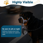 Barkless muzzle leash reflective stitching detail
