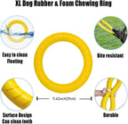 Dlder dog training toy floating in water during fetch play