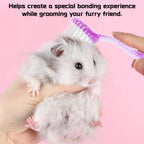 Gentle bristle brush removing loose hair and dander from small pets