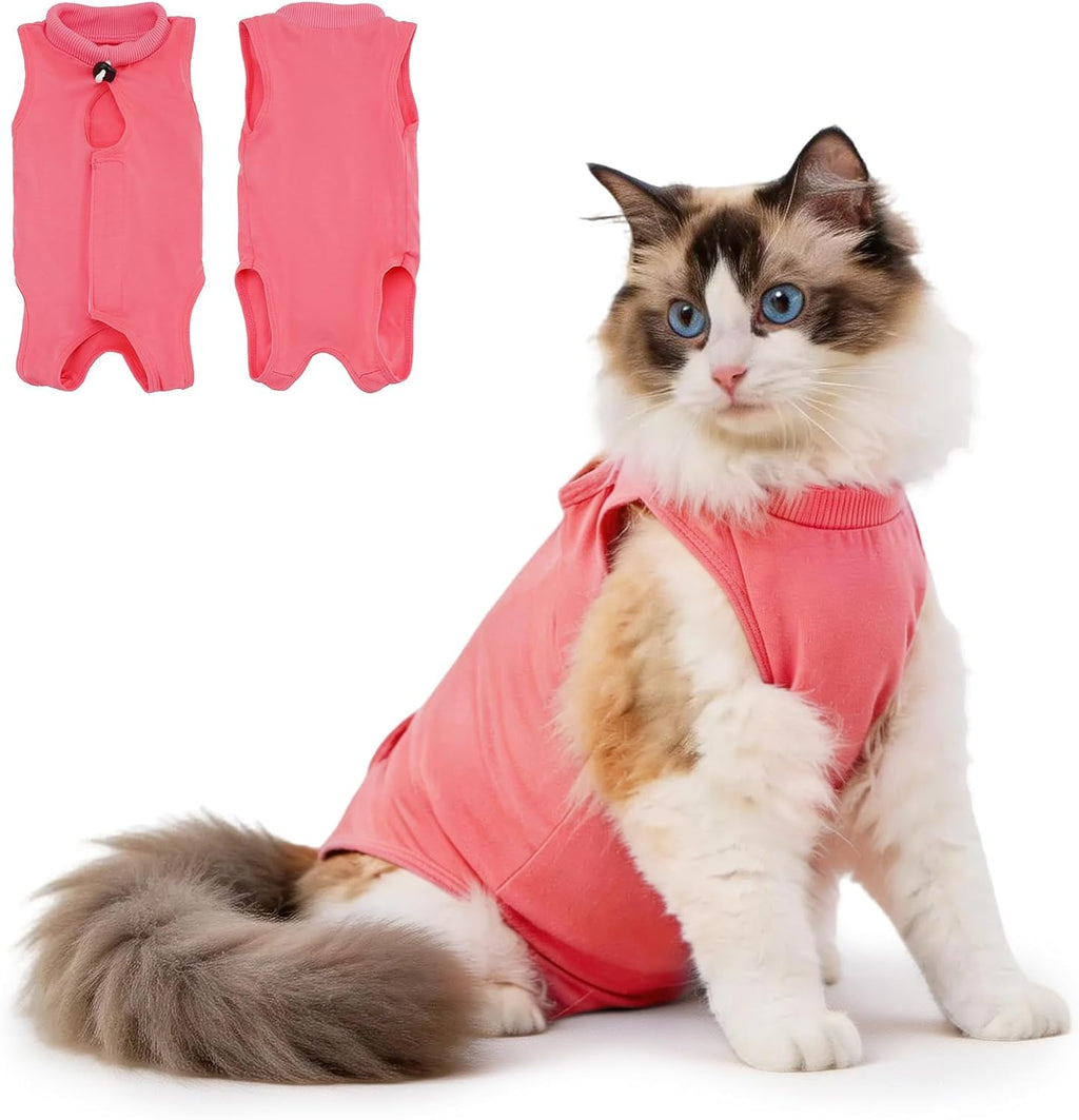 Avont Cat Recovery Suit Female Kitten After Spay Surgery, Breathable Modal Cotton Cat Onesie for Wound & Skin Disease Care, Machine Washable -Purple(M) - Image 11
