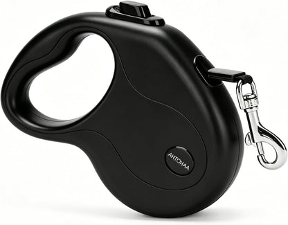 AHTOHAA 10FT retractable dog leash front view in black