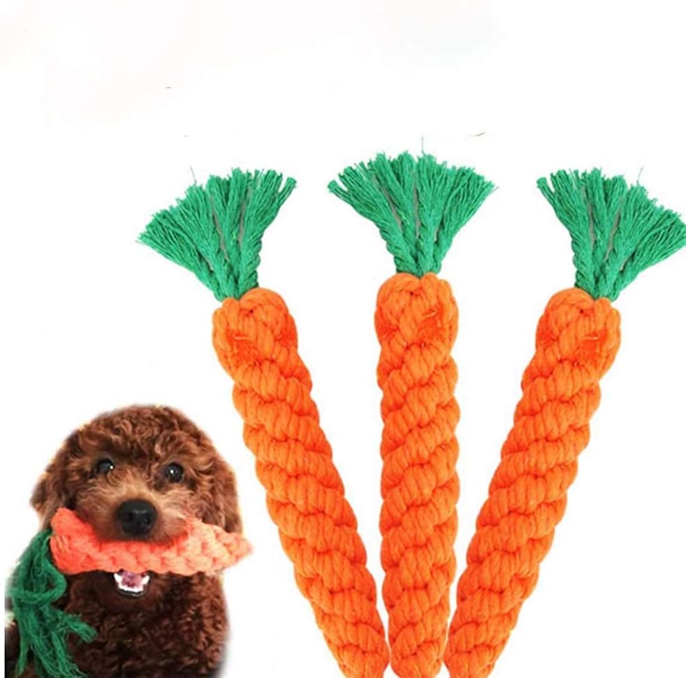 HESUILONG dog rope toys displaying the thick woven texture that helps massage gums and prevent plaque buildup