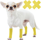ROZKITCH 4PCS Dog Sleeves for Legs to Prevent Licking, Knitted Solid Pattern Elbow Joint Protectors for Small Dogs Chihuahua, Yorkshire Terrier, Toy Poodle, Pomeranian, Papillon Grey M - Image 14
