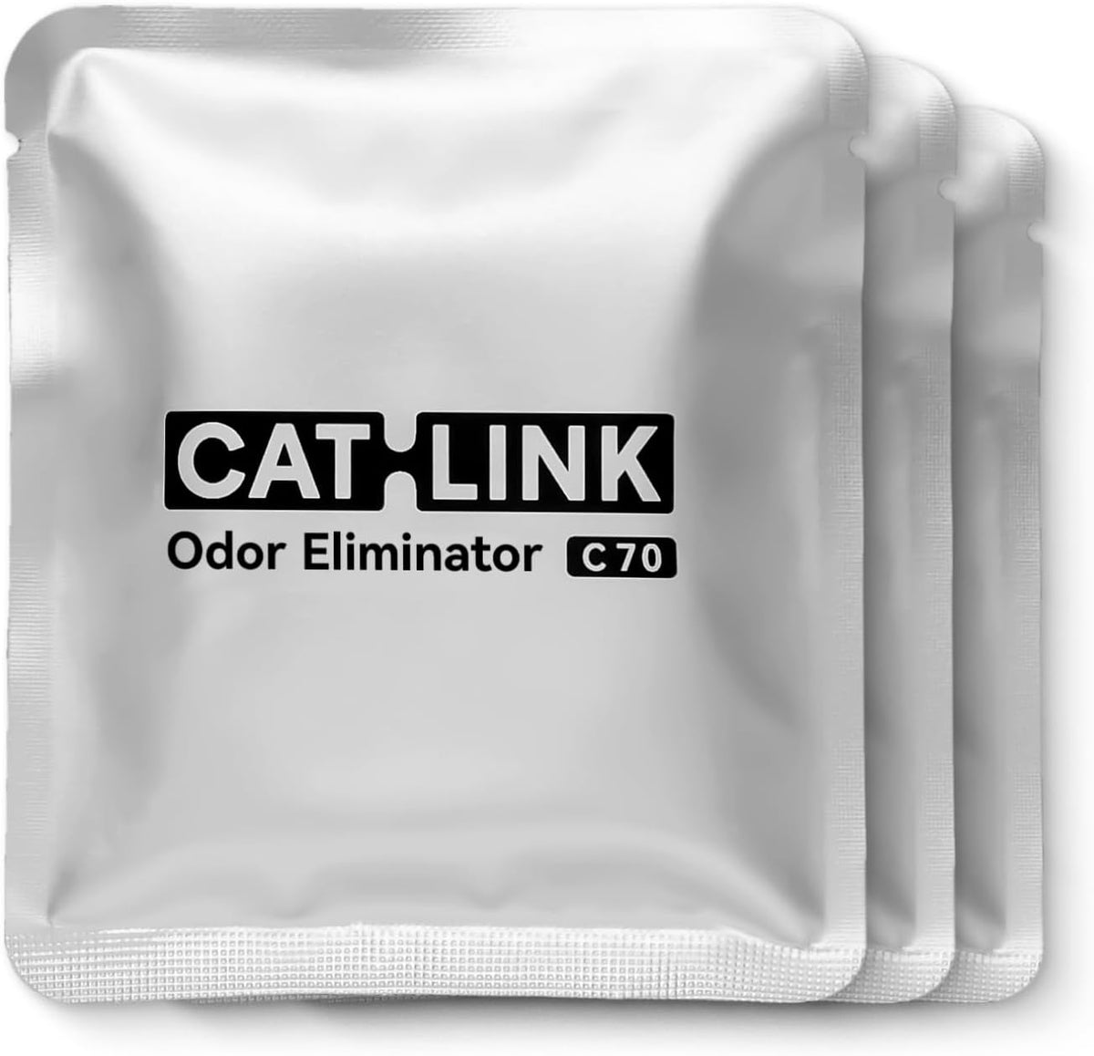 Catlink C70 Odor Eliminator front view of the packaging showing three replacement pieces.