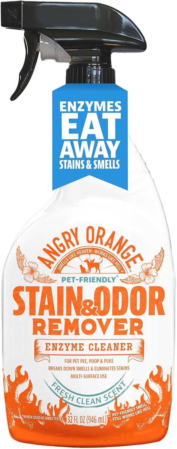 Angry Orange Stain Remover - 32oz Enzyme Pet Cleaner - Dog & Cat Urine Destroyer and Stain Remover - Citrus Spray Cleaning Solution - Puppy Supplies - Image 10