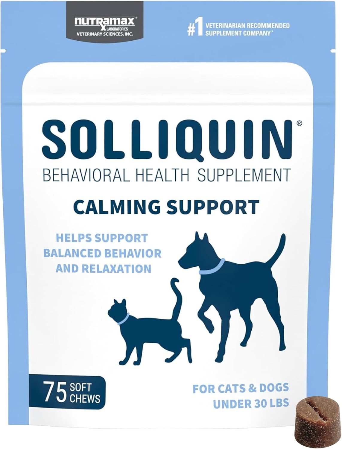 Nutramax Solliquin Calming Support for Dogs, Behavioral Health Supplement with L-Theanine, Magnolia/Phellodendron, and Whey Protein Concentrate, Soft Chews, 75 Count - Image 10