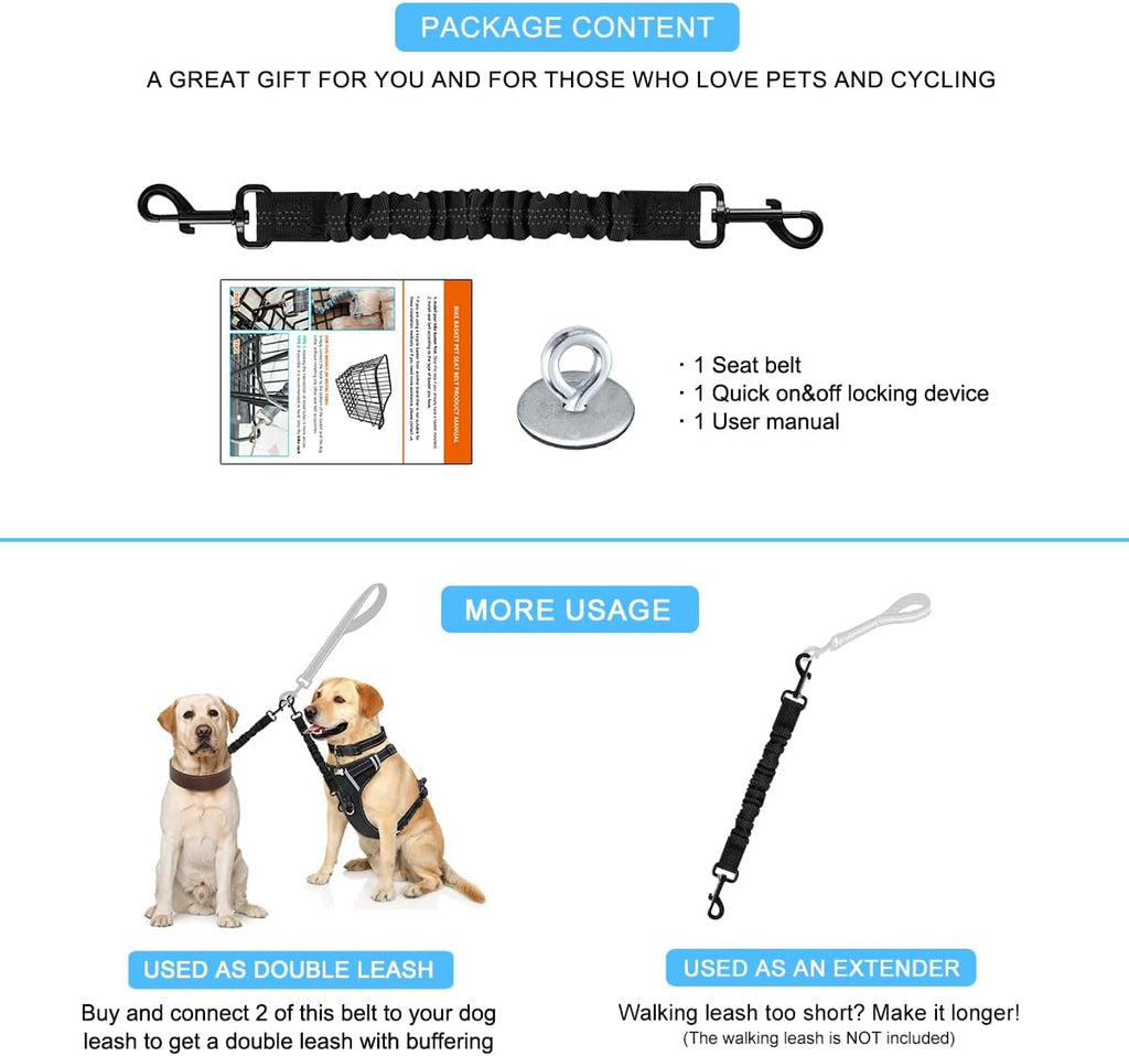 Pet wearing harness connected to Mattisam bike safety lead