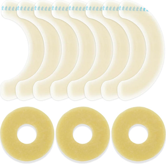 TNTNDAY ostomy barrier strips and rings set front view showing medical grade hydrocolloid stoma supplies