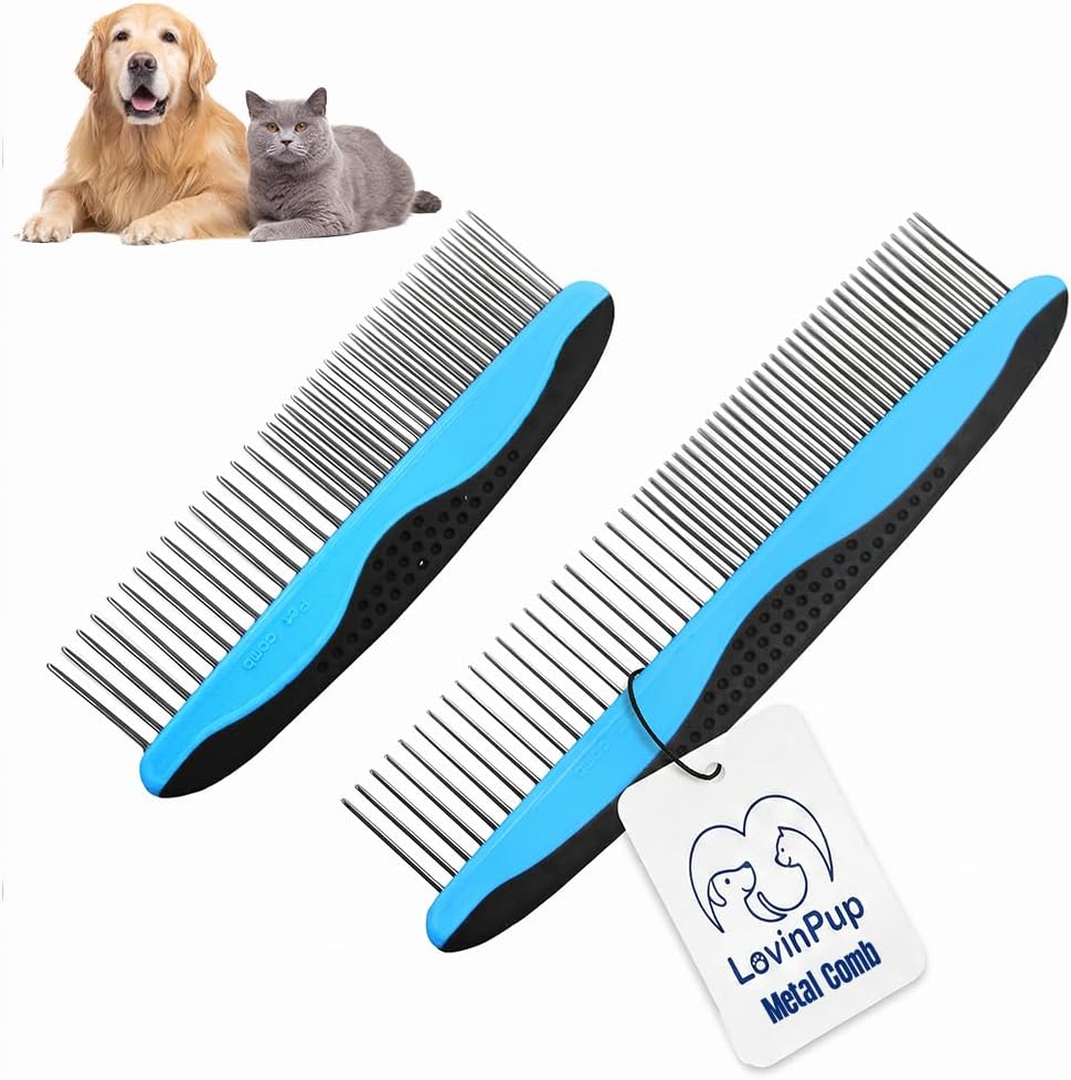 Pet Mat Remover - Professional Dematting Comb for Dogs and Cats - Stainless Steel Rounded Teeth for Gentle Knot & Tangle Removal - Dog Dematting Tools & Dog Grooming Supplies - Image 9