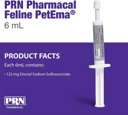 Close up of PRN Pet-Ema syringe for cats