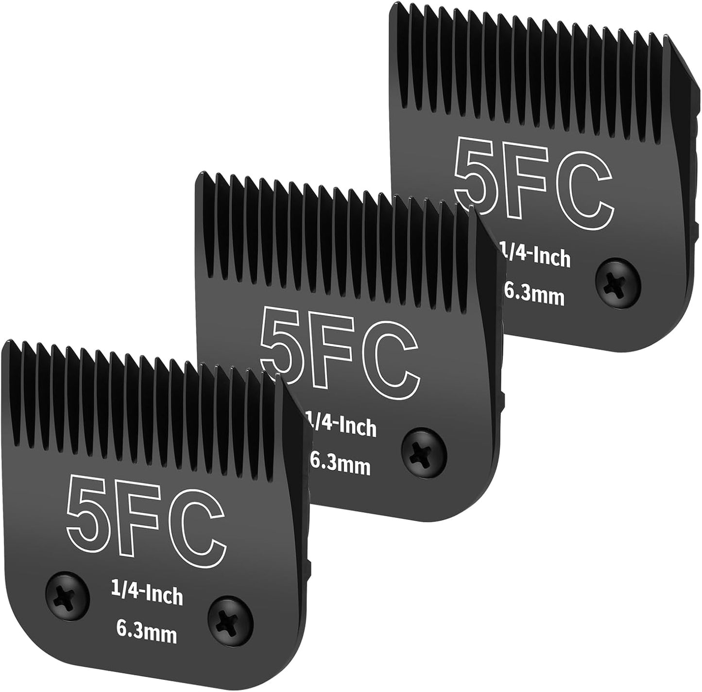 3 Pack 7FC Detachable Dog Grooming Steel Blades,Compatible with Andis,Oster A5,Wahl KM-10 Series,Cut Length 1/8" 3.2MM Black - Image 14