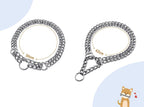 Premium double link metal slip collar for obedience training and showing dogs