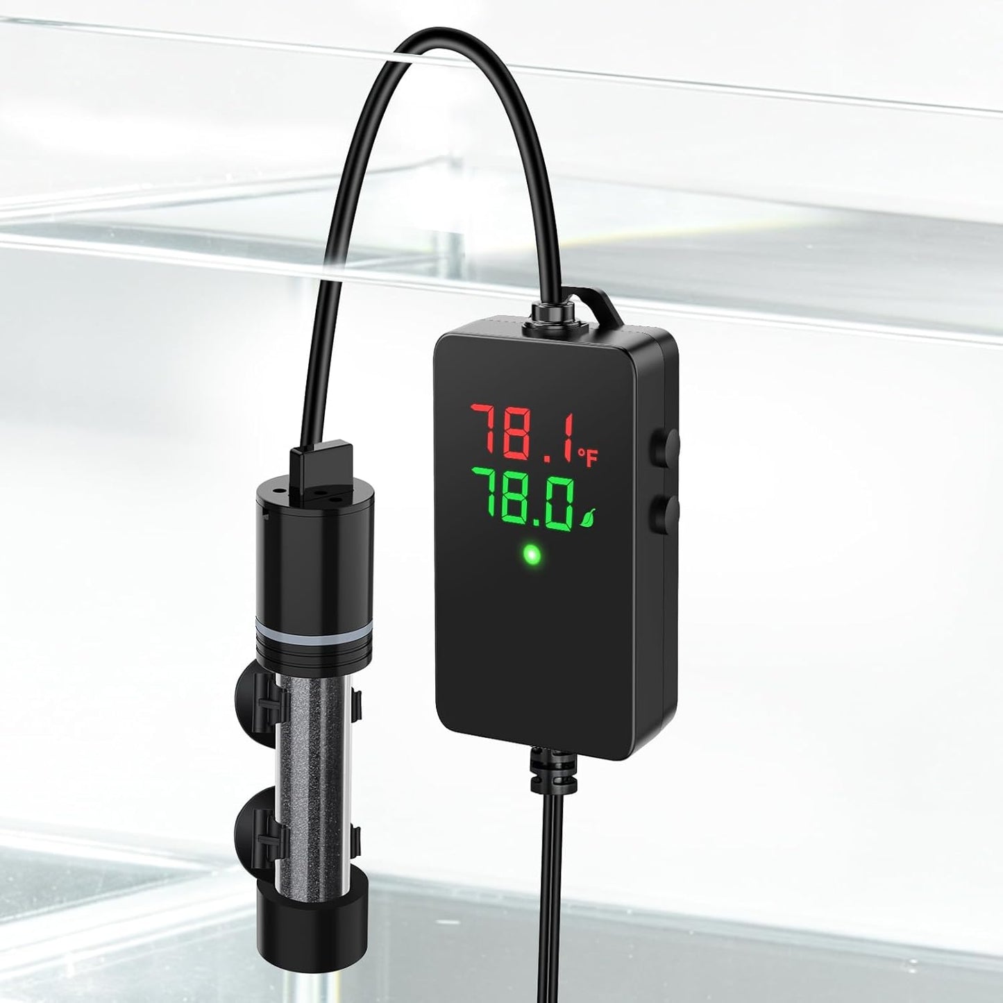 Hygger Eco Precise 100W aquarium heater front view
