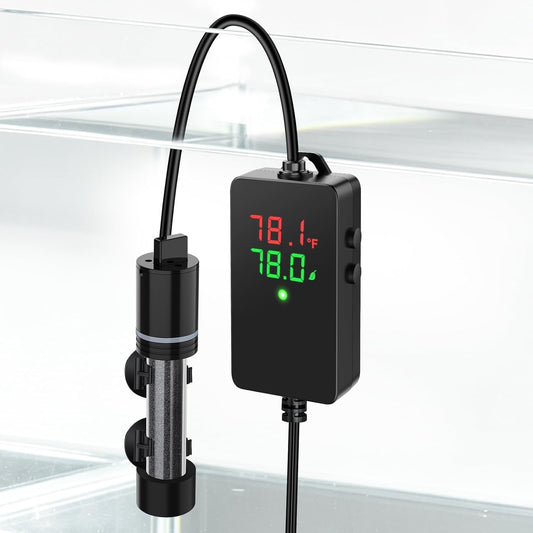 Hygger Eco Precise 100W aquarium heater front view