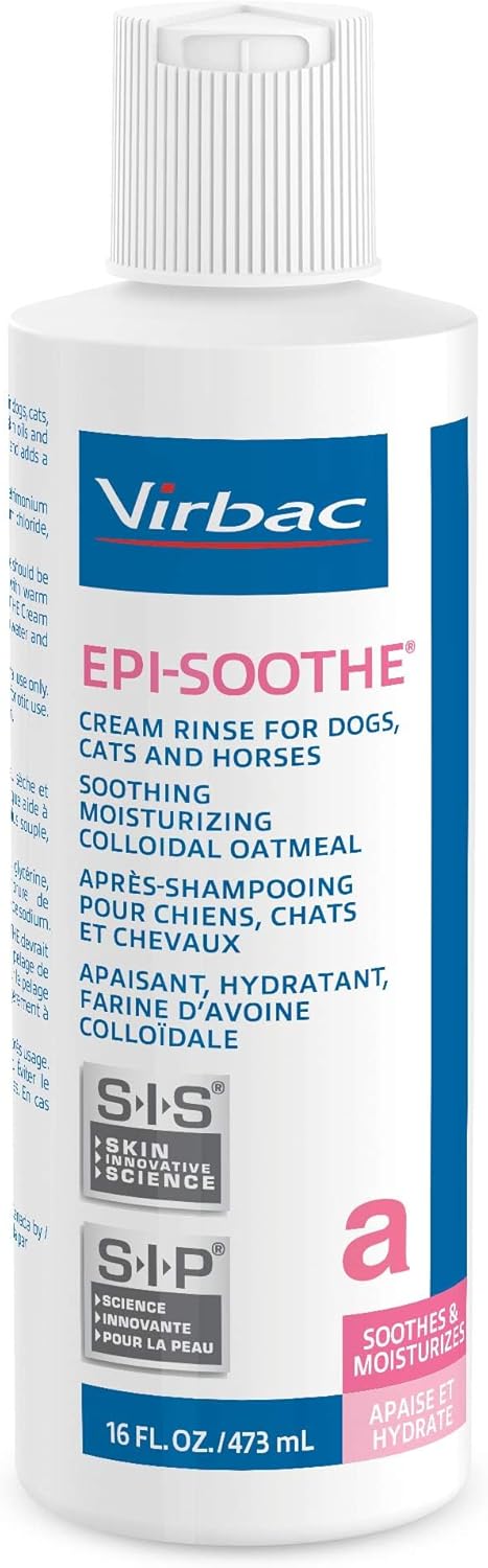 Authentic Virbac pet grooming conditioner for detangling and shining animal coats