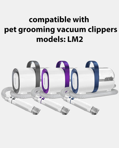 Stainless steel and ceramic pet clipper replacement blades close up view.