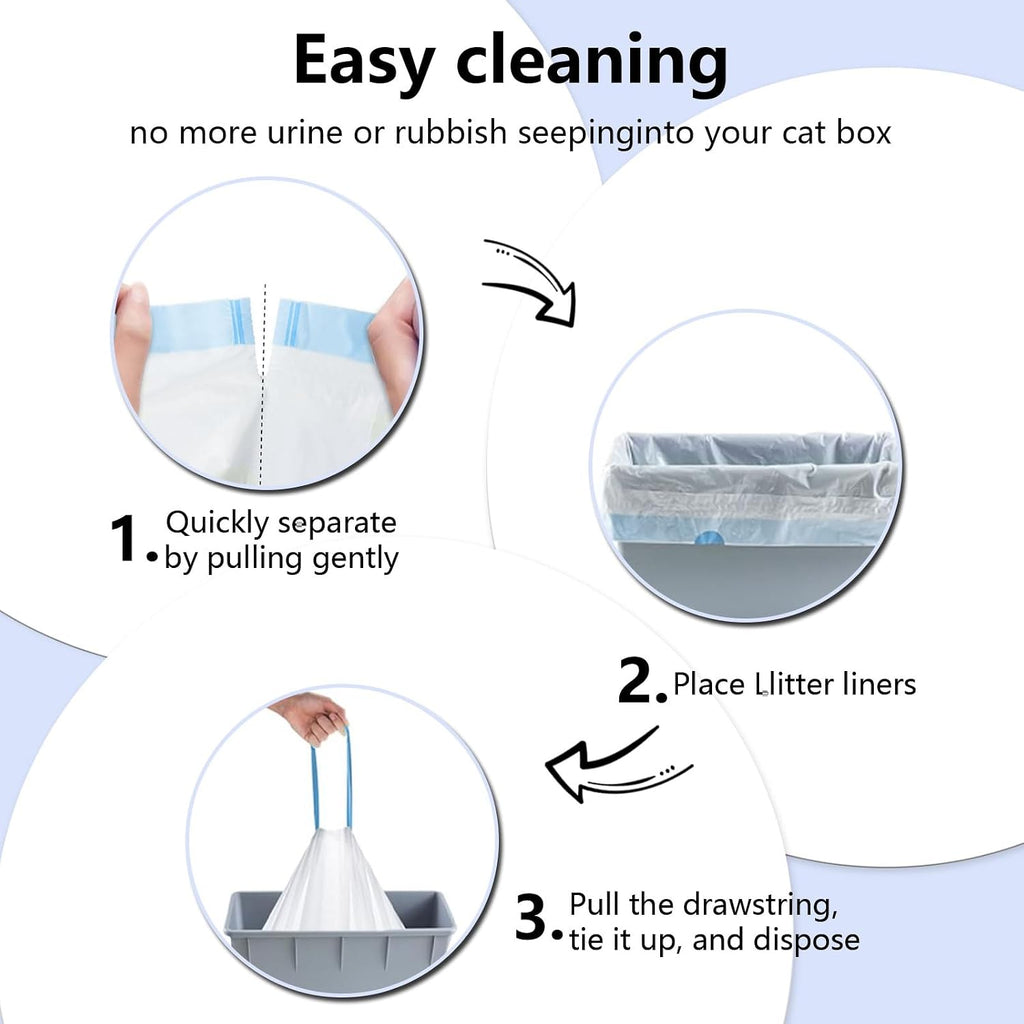 Tear resistant heavy duty cat waste disposal bags close up view.