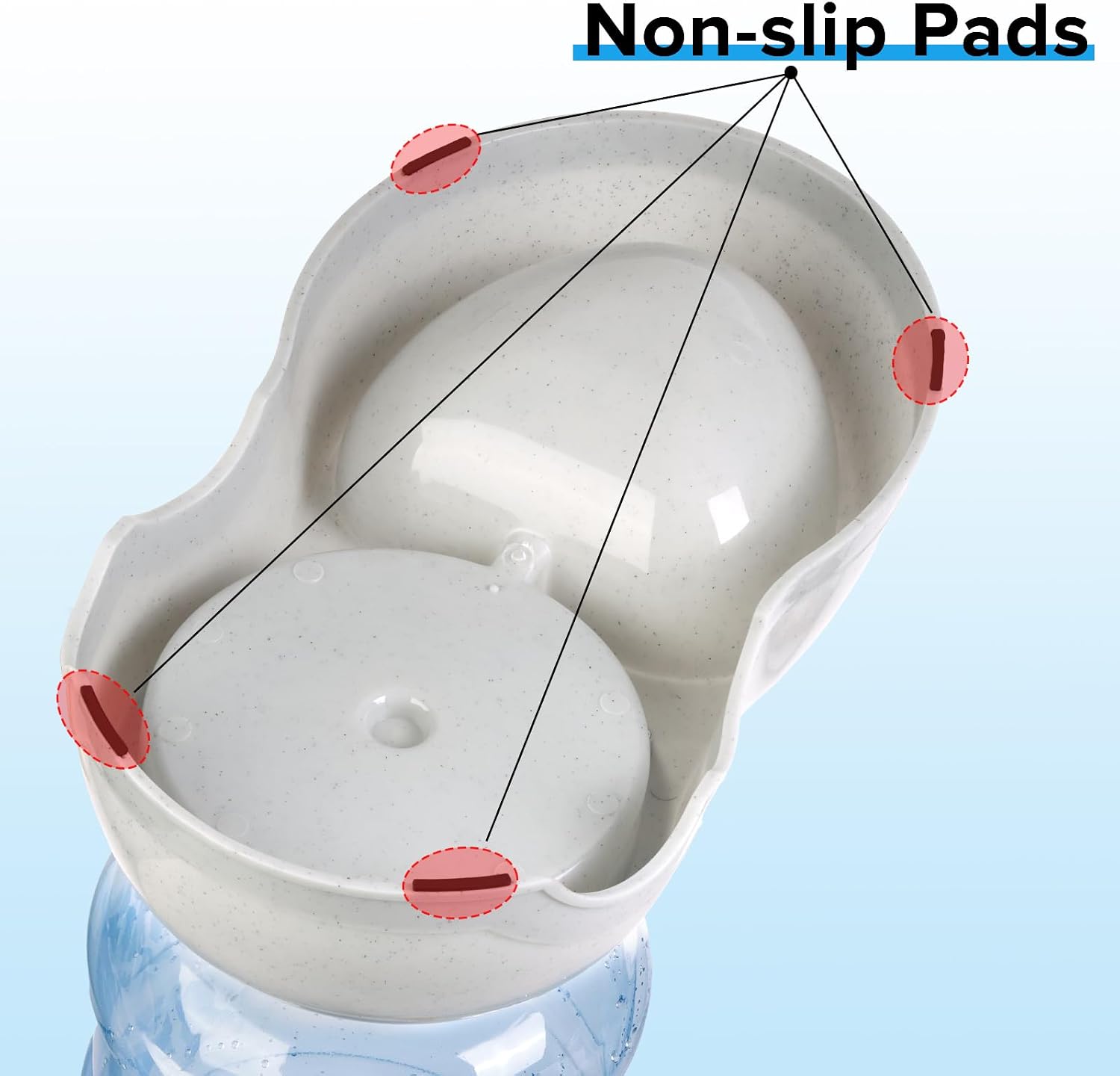 Kenond 3 Gallon automatic dog feeder base showcasing four integrated anti skid pads