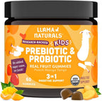 Llama Naturals Kids Probiotic and Prebiotic Fiber 60 Gummies front bottle view for children's digestive health.
