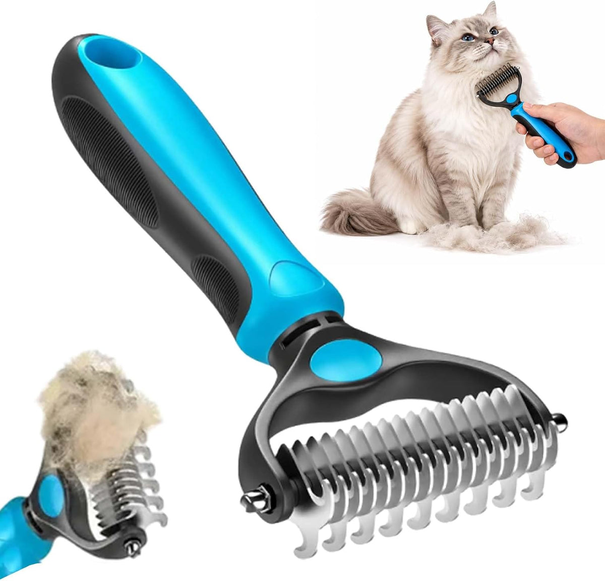 Professional pet grooming tool in blue and black finish