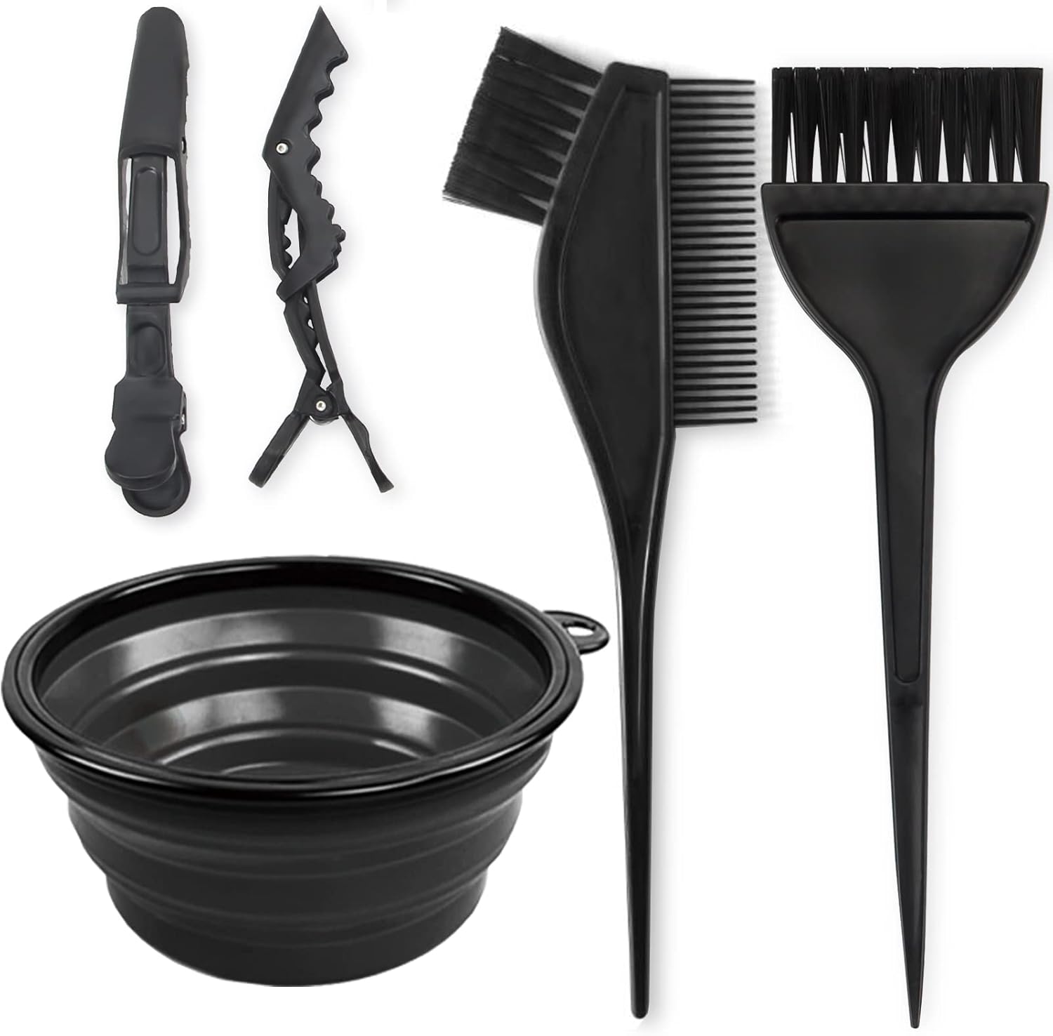 Yexixsr professional salon hair coloring dyeing kit front view showing bowl and brushes