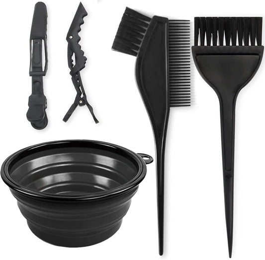 Yexixsr professional salon hair coloring dyeing kit front view showing bowl and brushes