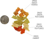 Dried vegetable mix texture with peas carrots and sweet potatoes