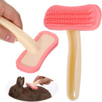 Oxiros Bunny Brush front view soft silicone grooming tool for small pets