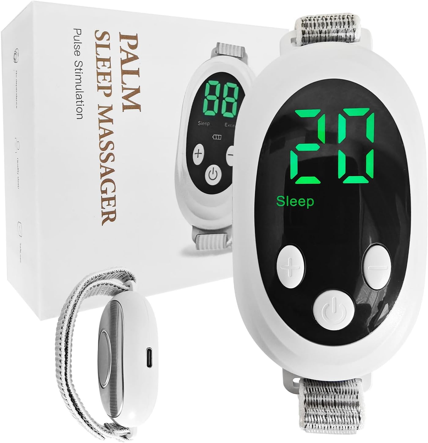 YAMEOME Handheld Sleep Aid Device front view showing digital display and compact design for insomnia relief
