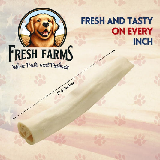 Single layer premium cut rawhide dog chews highlighting texture and thickness.