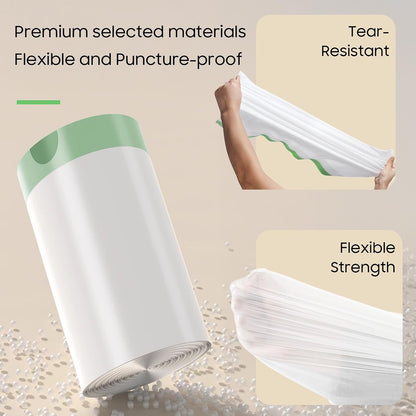 Roll of pre separated automated litter box bags showing easy dispensing design