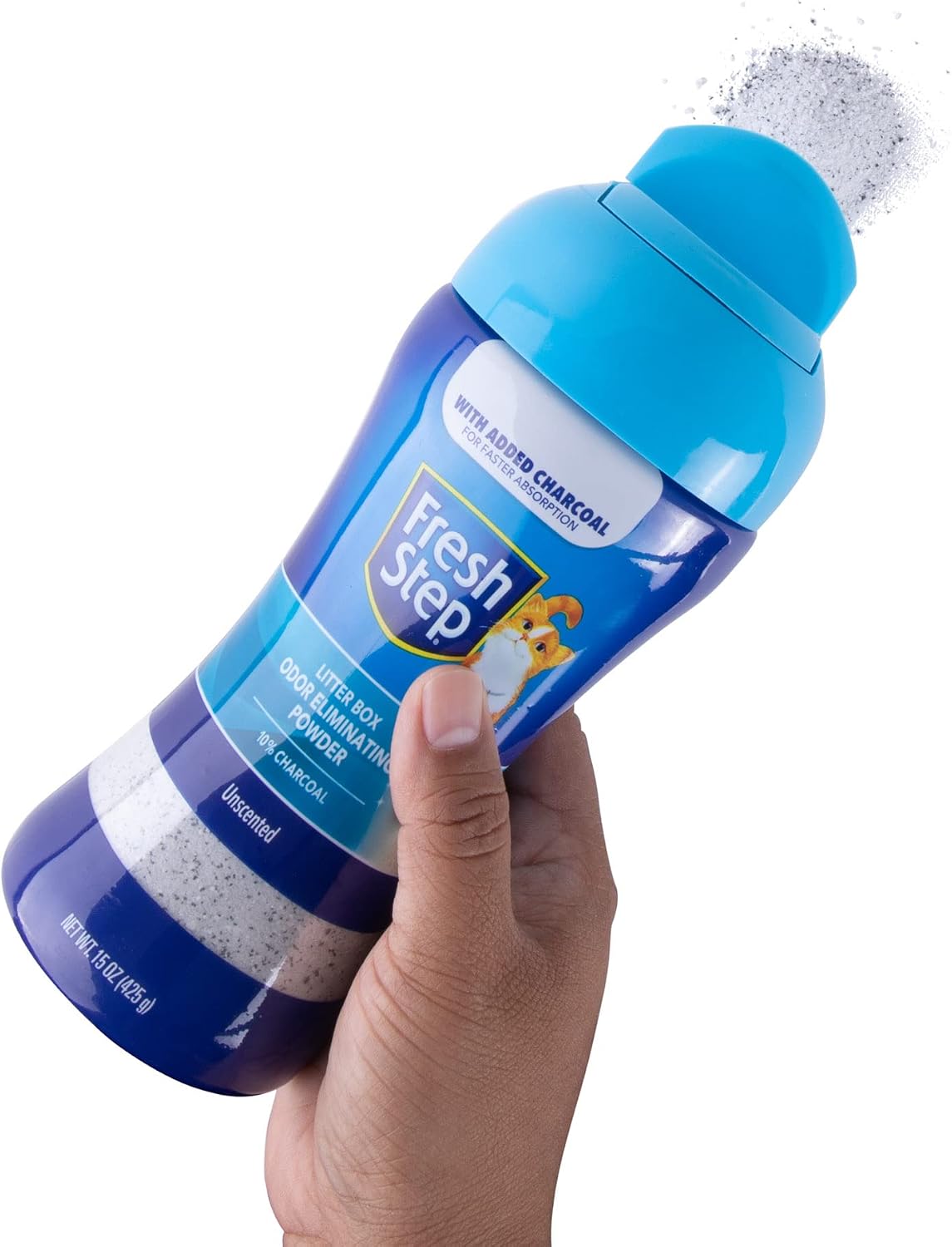 Fresh Step charcoal odor eliminator powder mixed with cat litter