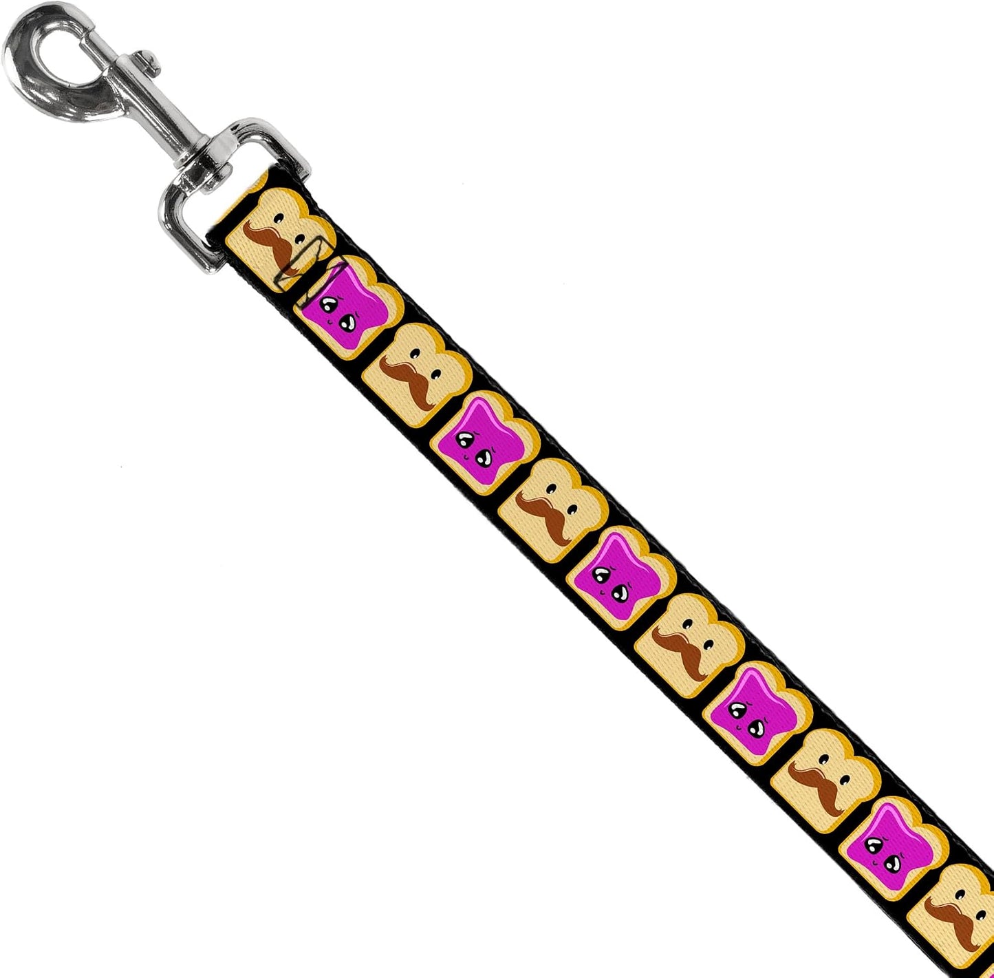 Close up of Buckle-Down pet leash nylon texture and print