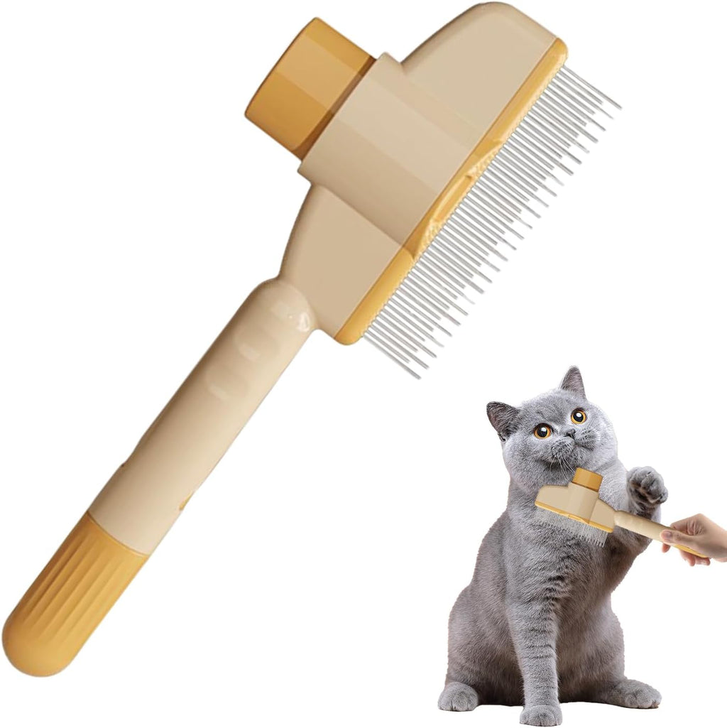 Dog And Cat Hair Removal With Release Button | Conciset Selfs Cleaning Pet Flea Comb Grooming Brush,Selfs-cleaning Pet Flea Comb Grooming Brush,Multi-function Scrub For Short & Long Pet Hair - Image 9