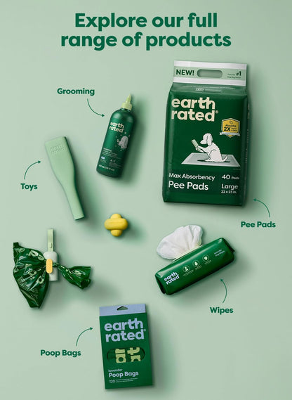 Earth Rated brand unscented dog training pads pack of forty count layout