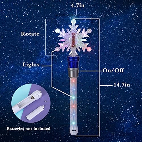 Two blue Fleeting Time snowflake wands for kids