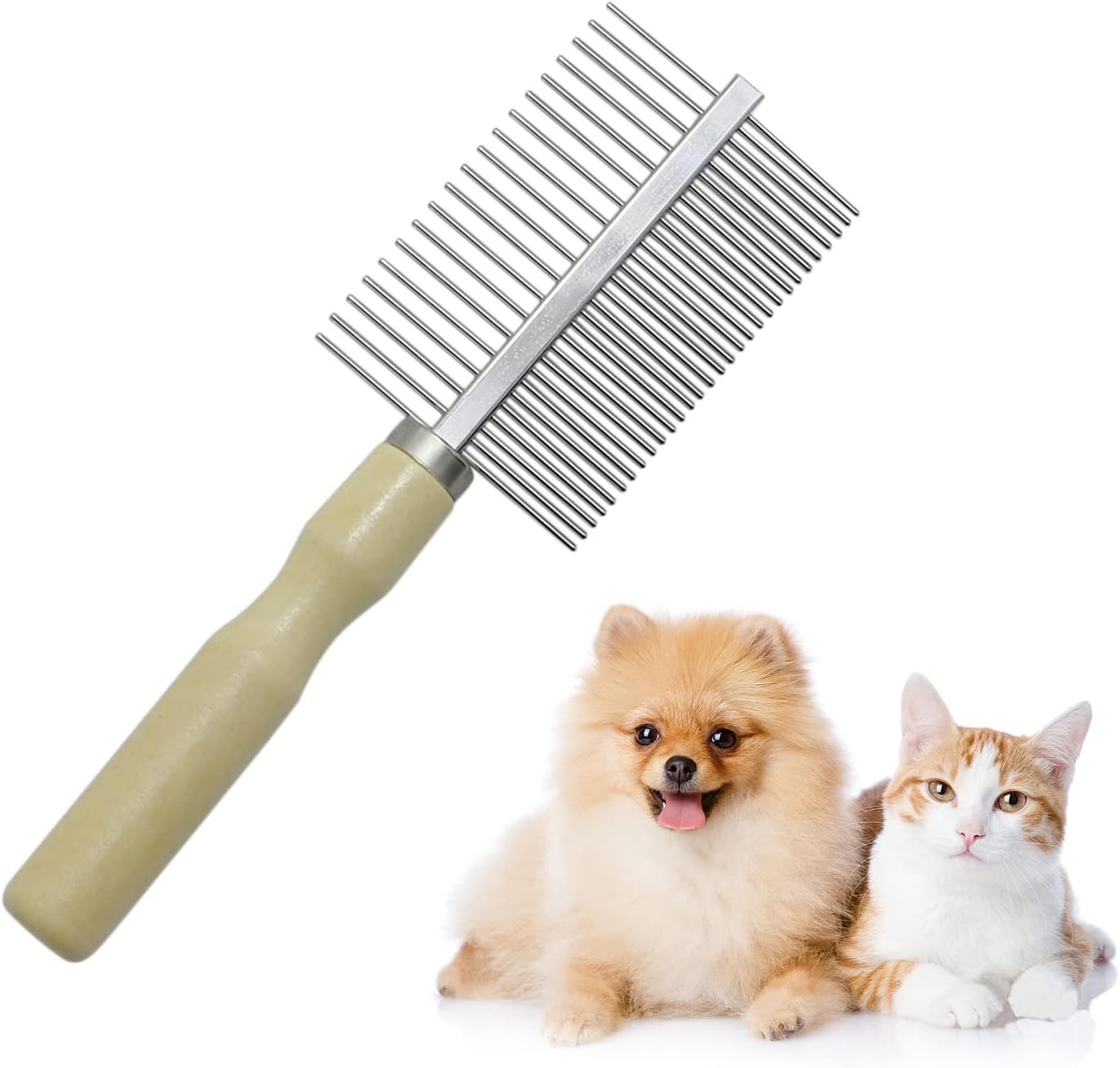 Hand holding Litewoo pet comb demonstrating grip comfort