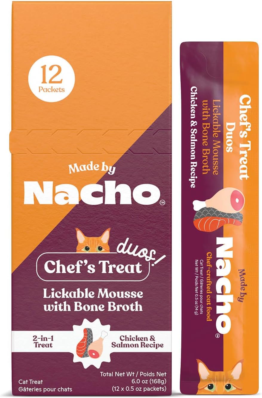 Made by Nacho Digestive Mousse Sachets, Lickable Cat Treats, 12 Count with Bone Broth, 0.5 oz, No Grains, Corn, Wheat or Soy - Image 14