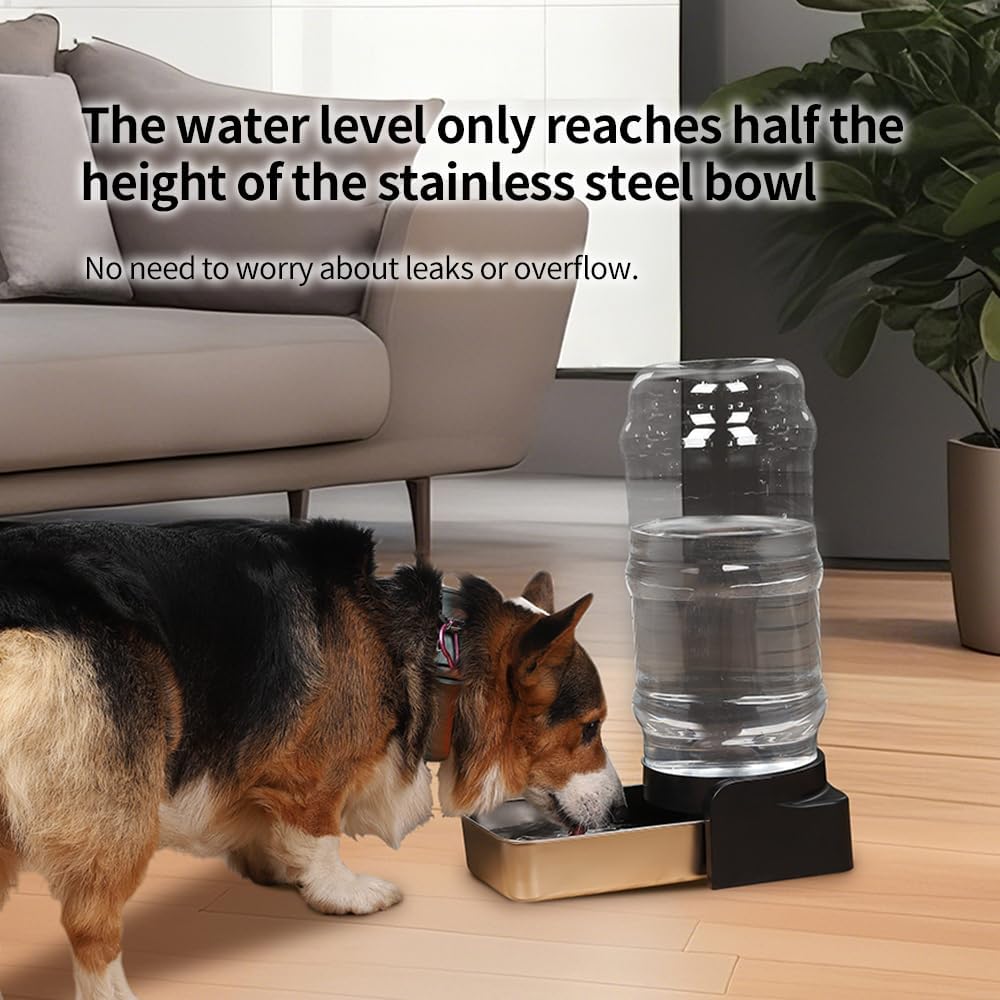 Pakeway one gallon automatic gravity dog water bowl dispenser fully assembled