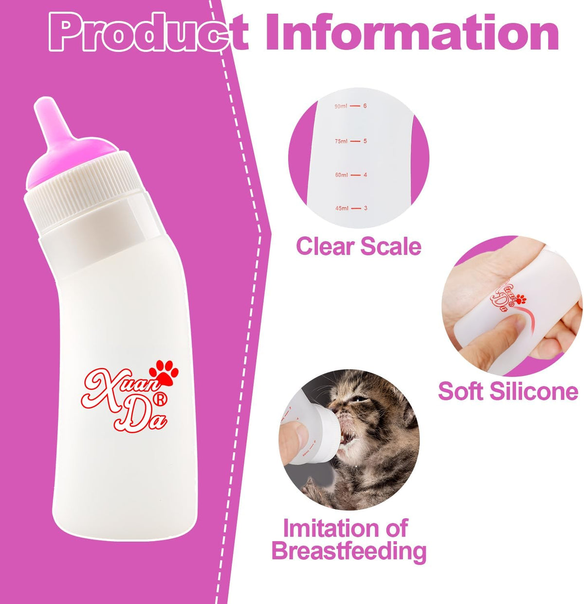 BPA free silicone pet nursing kit for kittens and small wildlife