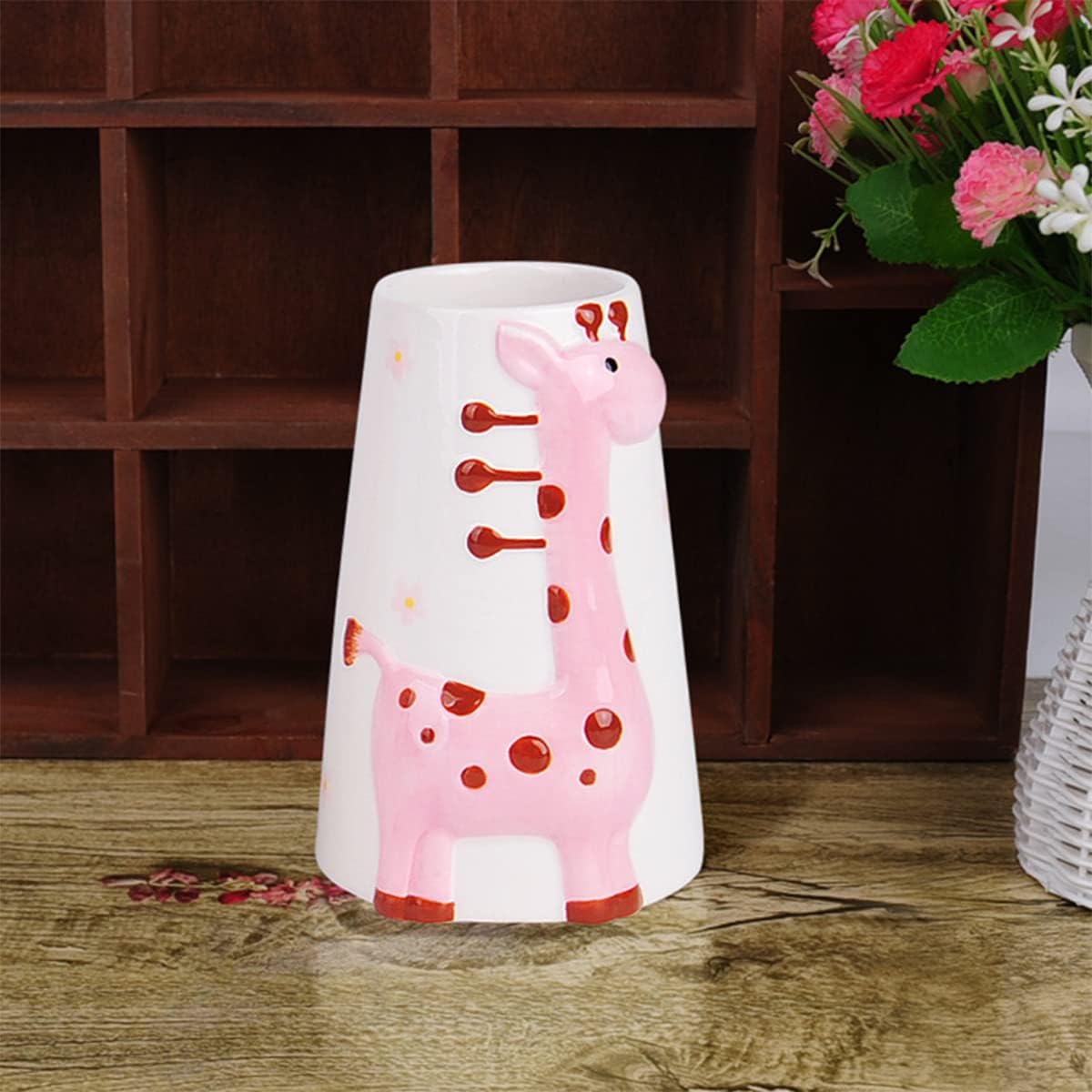 Hamster Water Bottle Small Animal Standing Water Dispenser Ceramic Base Cage Hanging Water Feeding Bottles Auto Dispenser for Hamster Guinea Pig Squirrel Rabbit Hedgehog (Pink) - Image 2