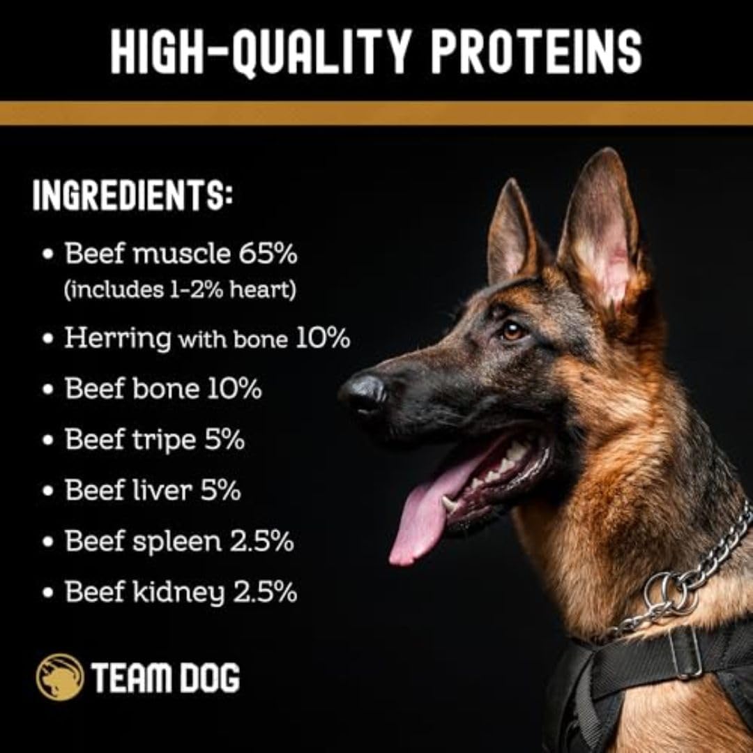 Team Dog raw dog food 1 pound roll individual packaging
