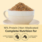 Back of Scratch and Peck Feeds bag showing nutritional facts and ingredients.
