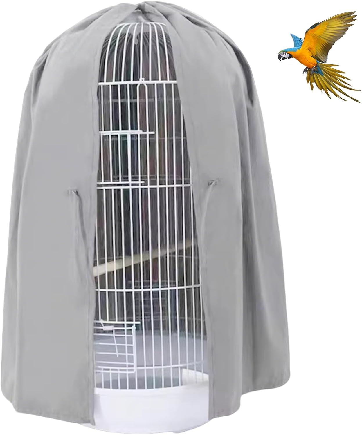 QBLEEV Round Parrot Birdcage Cover Pet Universal Blackout Cage Cover Shade Windproof Light-Proof Sleep Reduces Distractions Night Accessories Cloth Without Cage - Image 9