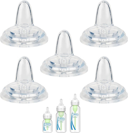 LSAUVWN sippy nipple front view showing the soft silicone transition spout design.