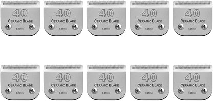 Size 40/10/7F/5F/4F Detachable Pet Dog Grooming Clipper Ceramic Blades Set,Compatible with Andis,Oster A5,Wahl KM10 Series Clippers,Cut Length 1/100"(0.25mm) to 3/8"(9.5mm),5 Pack - Image 12