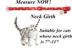 BoomBone red and white snowflake pet collar shown in full adjustable length.
