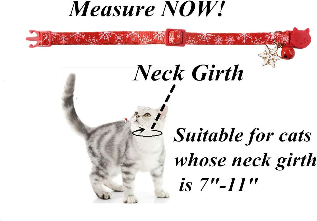 BoomBone red and white snowflake pet collar shown in full adjustable length.