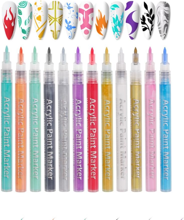 Xiahium nail design pen showing high saturation white ink application